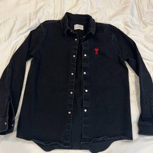 Ami Alexandre Mattiussi Paris Black Denim Overshirt